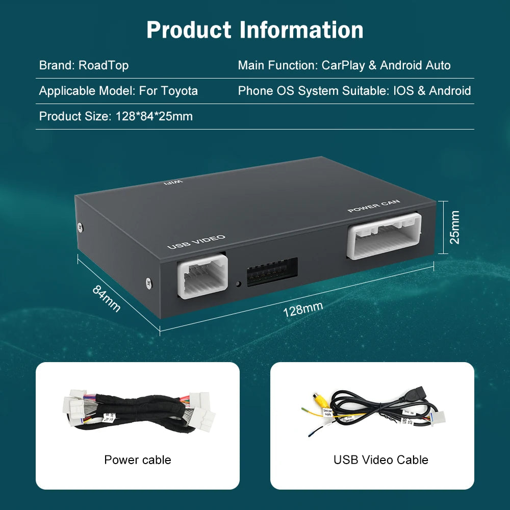RoadTop Wireless CarPlay for TOYOTA Touch2 Entune2.0 RAV4 Sienna Tundra 2014-2019 with And