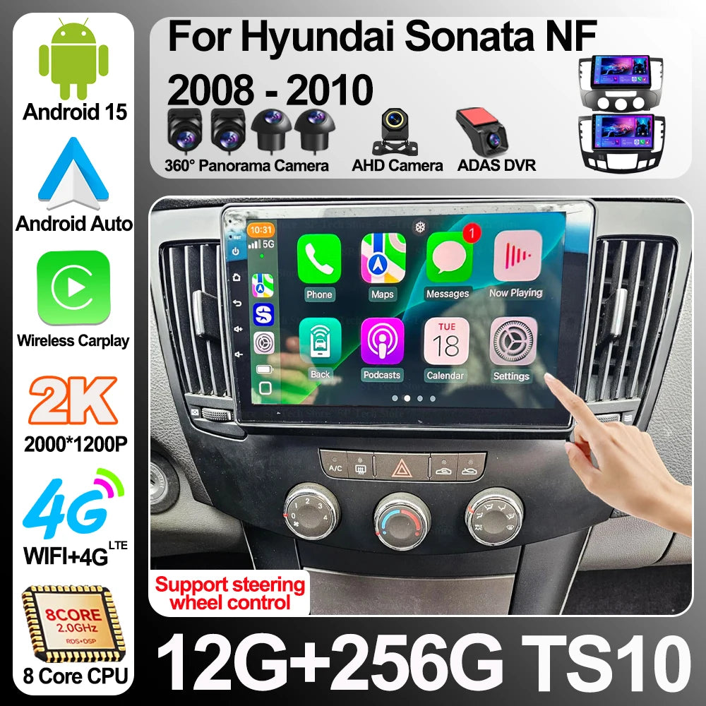 Android 16 For Hyundai Sonata Nf 2008-2010 Car Radio Player Carplay Video Android Auto Gps | AUTOKITSHOP