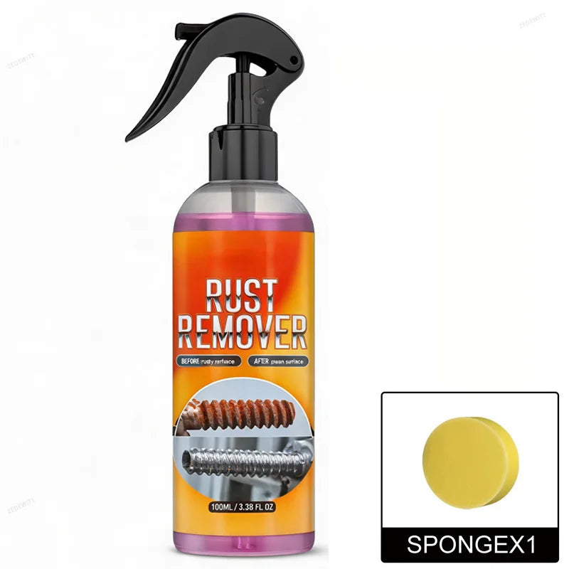 Fast Acting Iron Oxidation Remover 100ml Car Rust Remover Spray With Sponge Restores Shine For D - Automotive LED Light