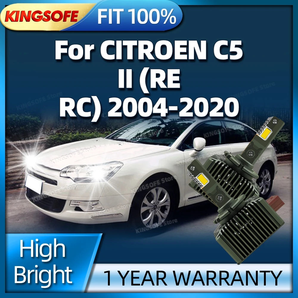LED D1S Headlight HID Bulbs Canbus CSP 50000LM Super Bright Lamp For CITROEN C5 II RE RC 2