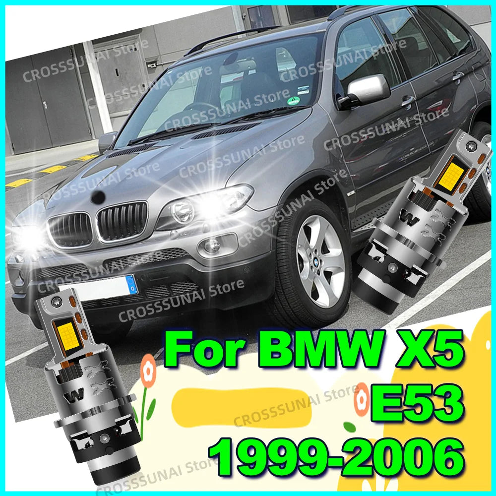LED Headlights 50000LM Super Bright Car Bulbs 6000K Canbus for BMW X5 E53 1999-2006 2000 2