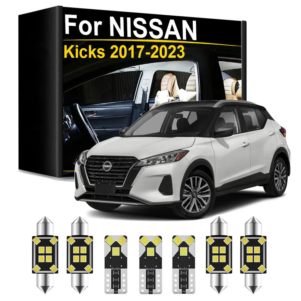 LED Interior Light Kit for Nissan Kicks - Canbus Error-Free Bulbs | AUTOKITSHOP