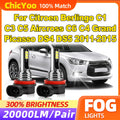 20000LM LED Fog Lights 60W Fog Lamps 6000K White For Citroen Berlingo C1 C3 C5 Aircross C6