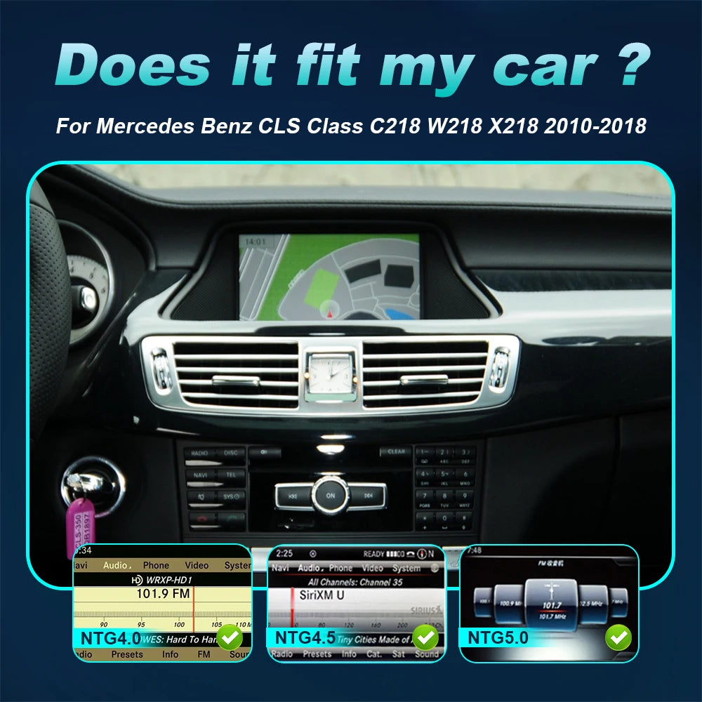 Android 14 Wireless CarPlay For Mercedes Benz CLS Class C218 W218 X218 2010-2018 Car Multi