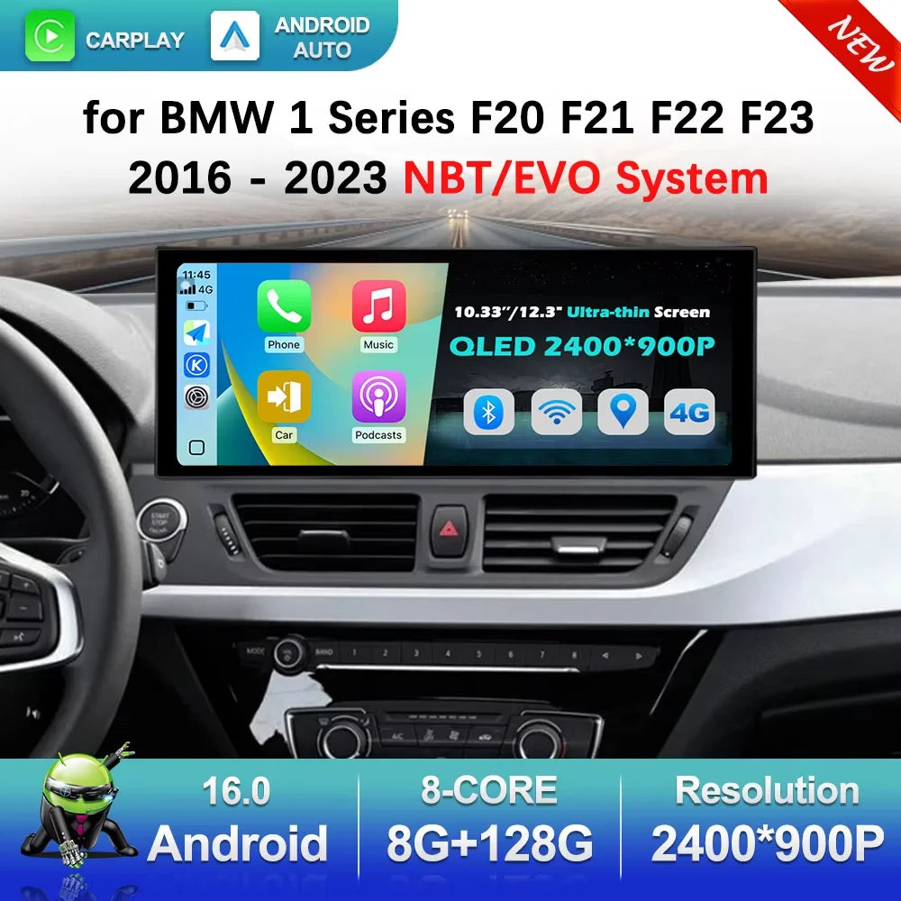 for BMW 1 Series F20 F21 F22 F23 2016 - 2023 NBT EVO System Car Multimedia Player WiFi And