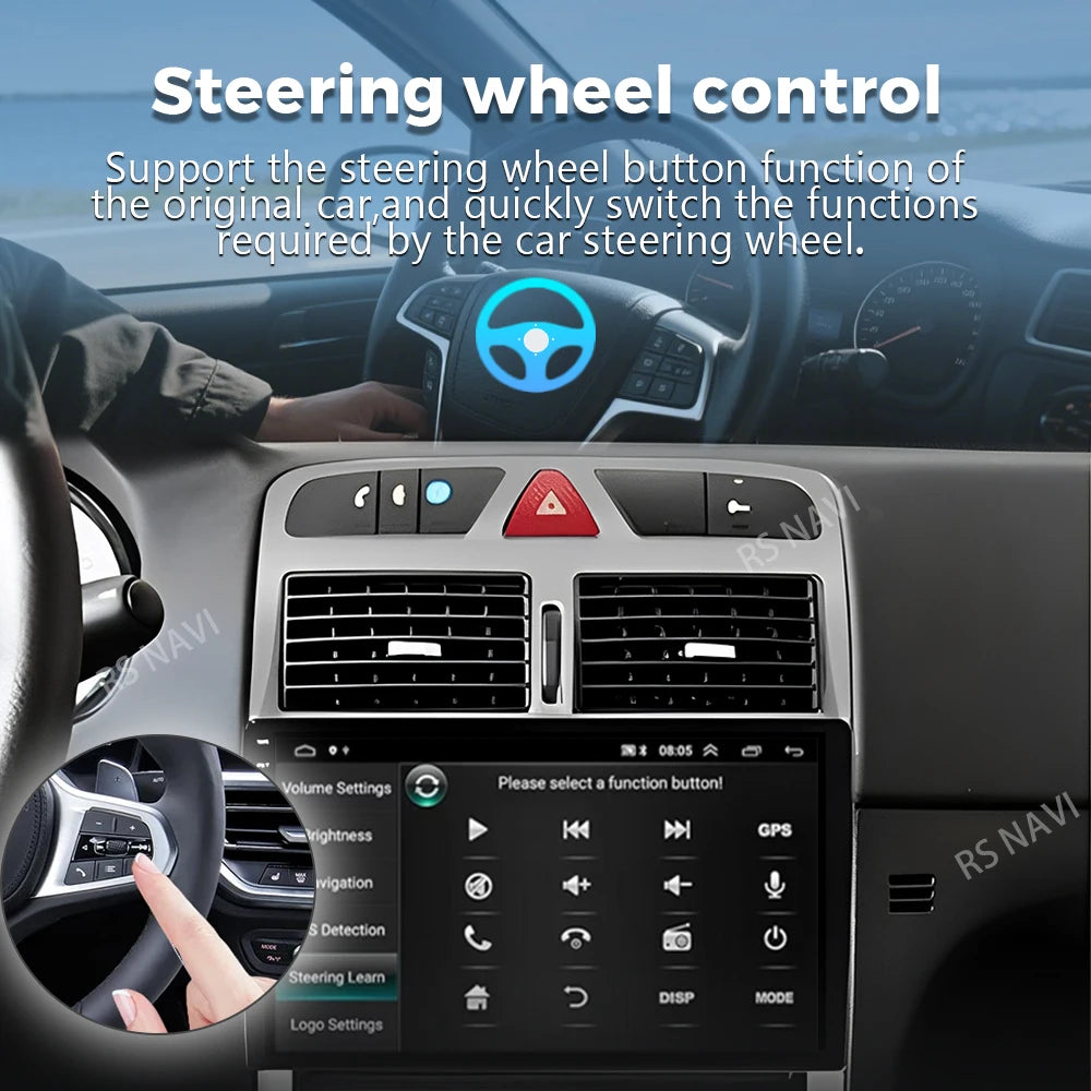 Android 16 For Peugeot 307 307CC 307SW 2002-2013 2K QLED Android Car Radio Multimedia Vide