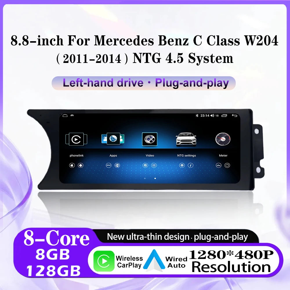 Android Auto Carplay For Mercedes Benz C Class W204 2011-2014 Car Radio Multimedia VideoPl
