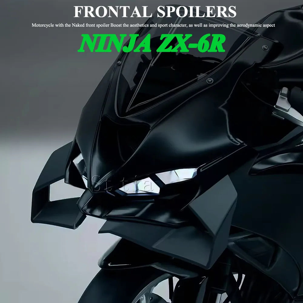 For Kawasaki NINJA ZX6R ZX 6R ZX-6R 2024 2025 2026 Motorcycle Side Winglet Front Spoiler Wing Fa - Automotive LED Light
