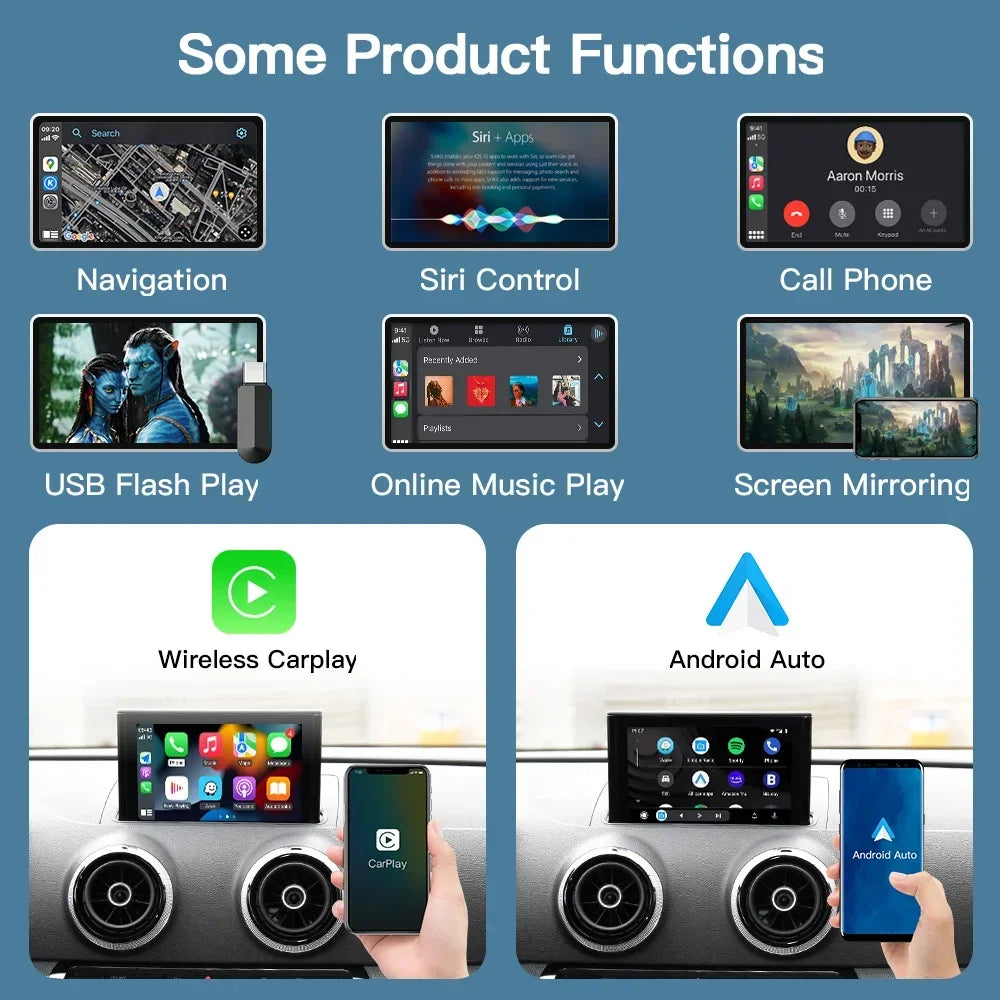 AUTOABC Wireless CarPlay Suitable For Audi A1 A3 A4 A5 A6 A8 Q2 Q3 Q5 Q7 MMI Module Androi | AUTOKITSHOP