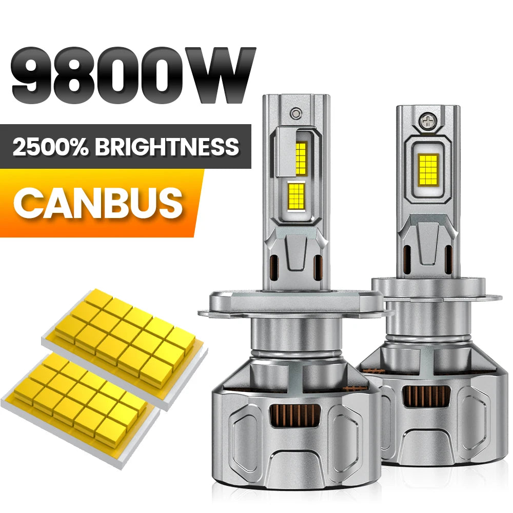 9800W H7 H4 H11 LED Headlight High Power Canbus H1 H8 9005 HB3 9006 HB4 9012 HIR2 Turbo La