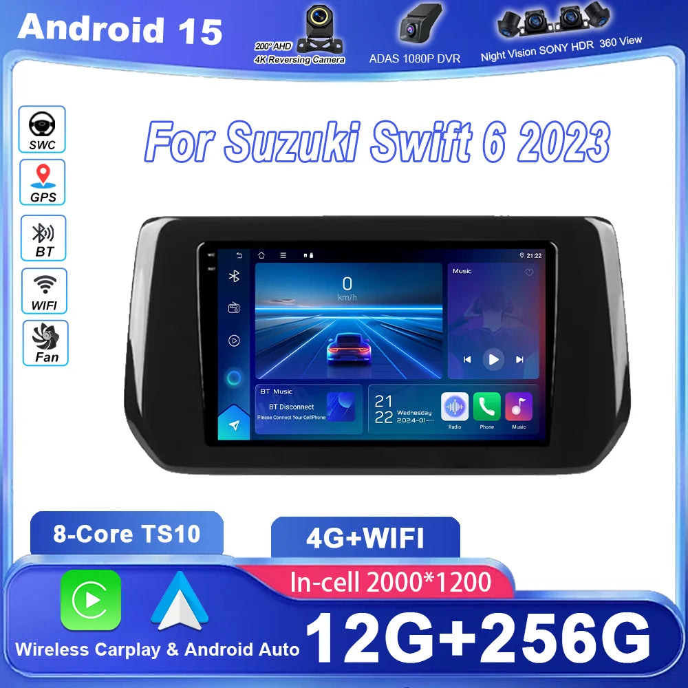 Android 15 Radio Stereo Carplay For Suzuki Swift 6 2023 Auto Multimidia Video Player GPS N