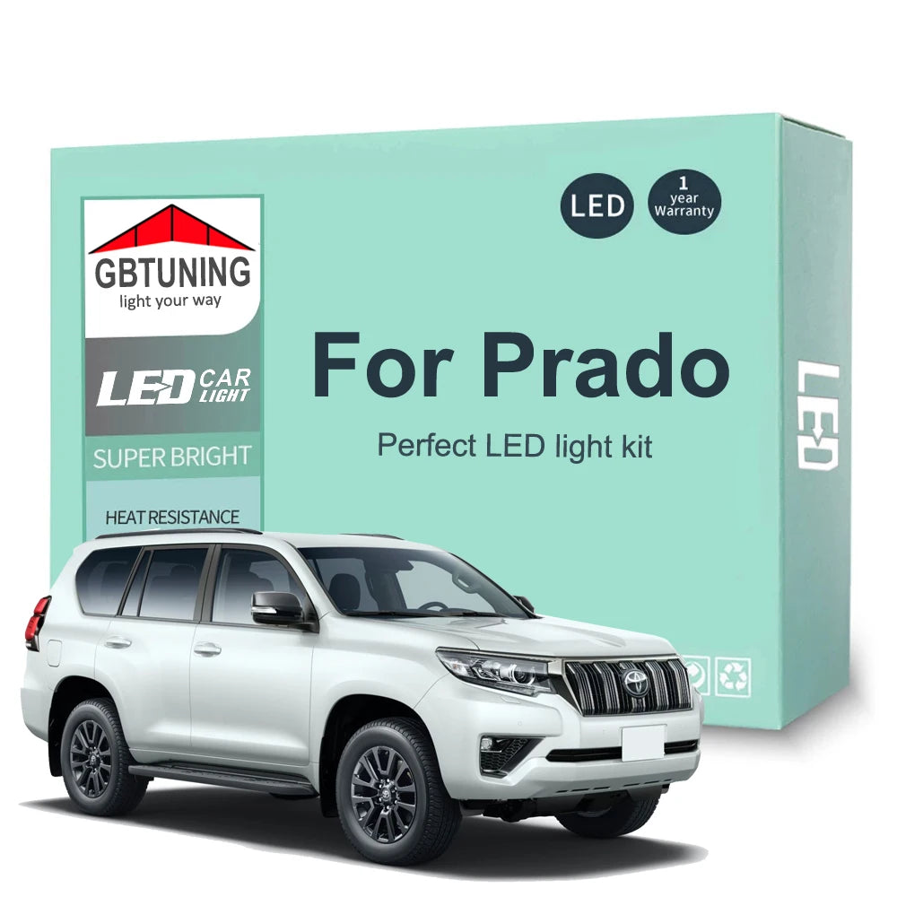 LED Interior Light Kit for Toyota Prado 90 120 150 1996-2019 - Canbus Dome Map Door Trunk Bulbs | AUTOKITSHOP