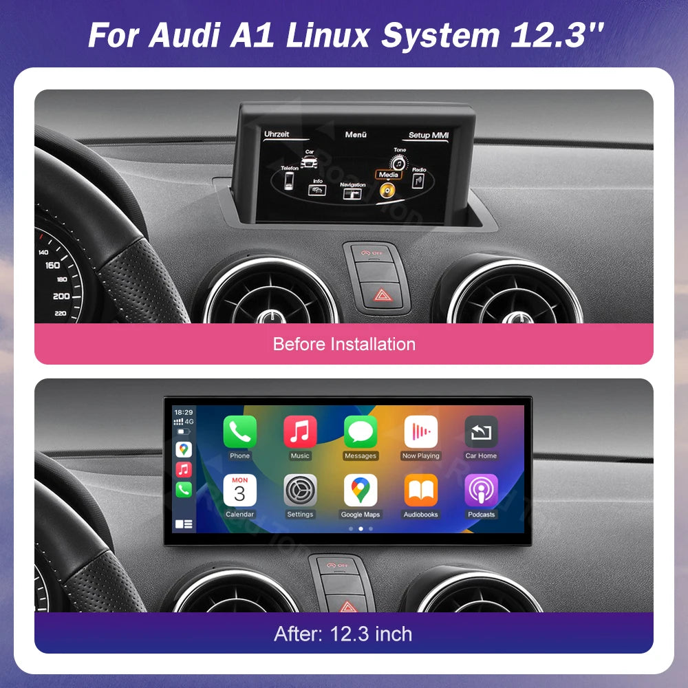 Design Monitor For Audi A1 Q3 2012-2018 Touch Screen Support Wireless Carplay Android Auto | AUTOKITSHOP