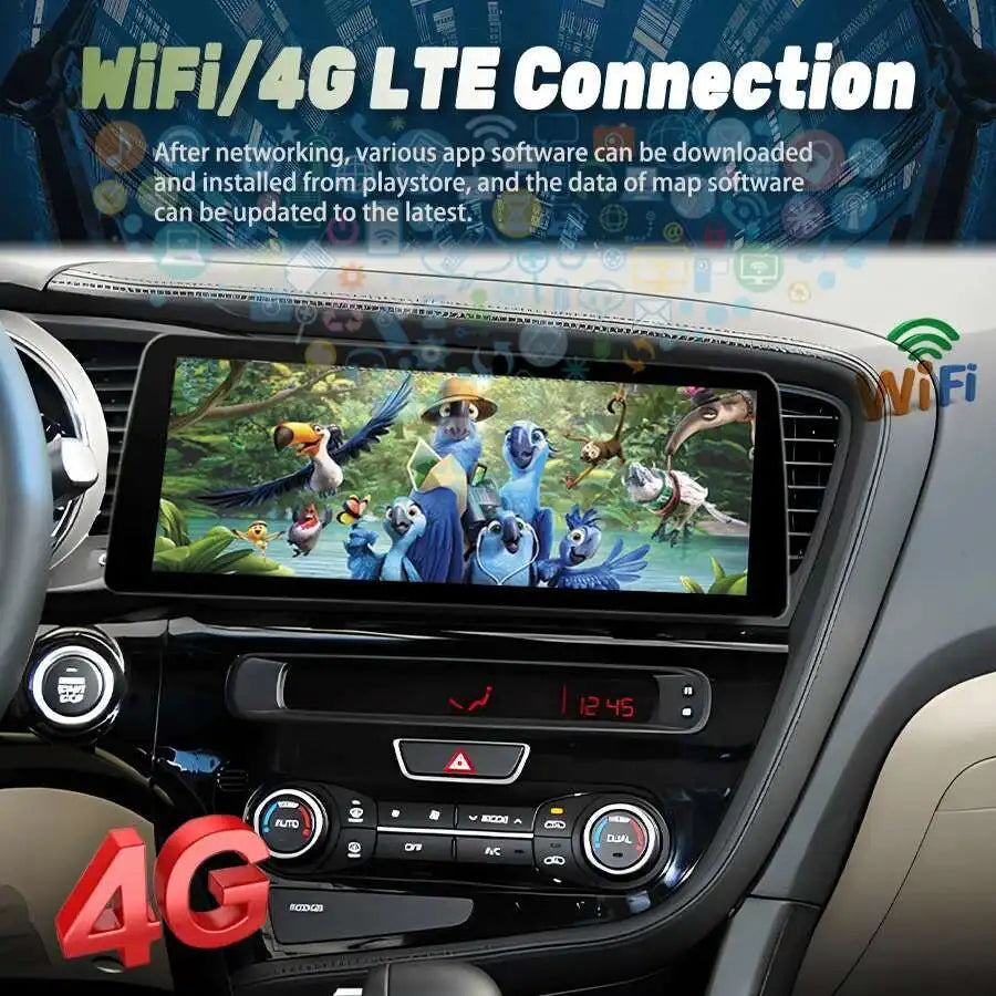12.3inch Multimedia Carplay Head Unit Wide Screen Car Video Player 2Din Radio Stereo For K