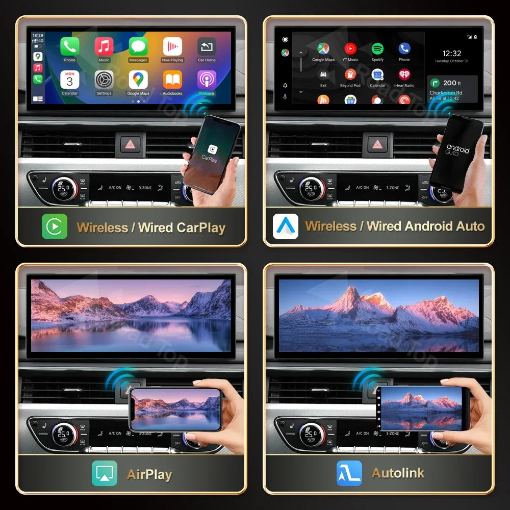 EU RoadTop 12.3 Linux Touch Screen For Audi A4 A5 MIB2 2016-2019 Wireless CarPlay Multimed