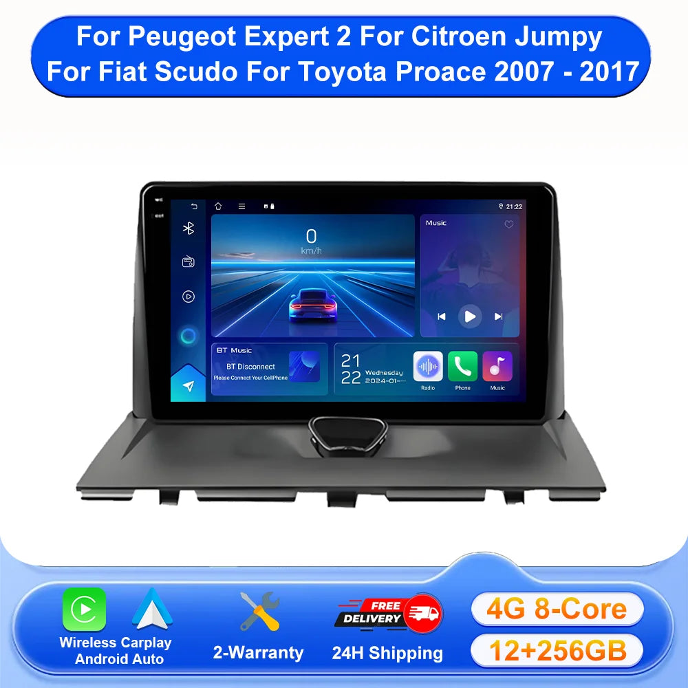 Android 16 For Peugeot Expert 2 For Citroen Jumpy For Fiat Scudo For Toyota Proace 2007-20