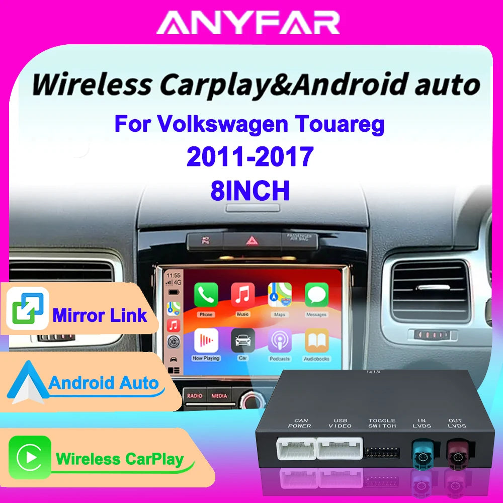 Wireless Carplay Android Auto car module for Volkswagen Touareg With 8inch Screen 2011-201