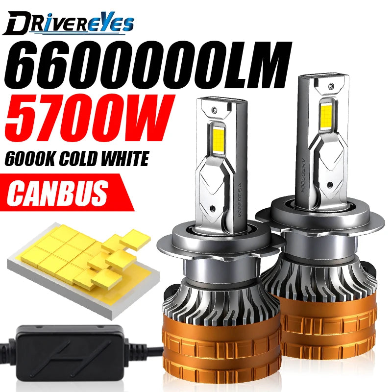 5700W H7 LED Headlight 6600000LM Canbus H4 H1 H11 H8 9005 9006 HB3 HB4 9012 HIR2 Fog Lamp