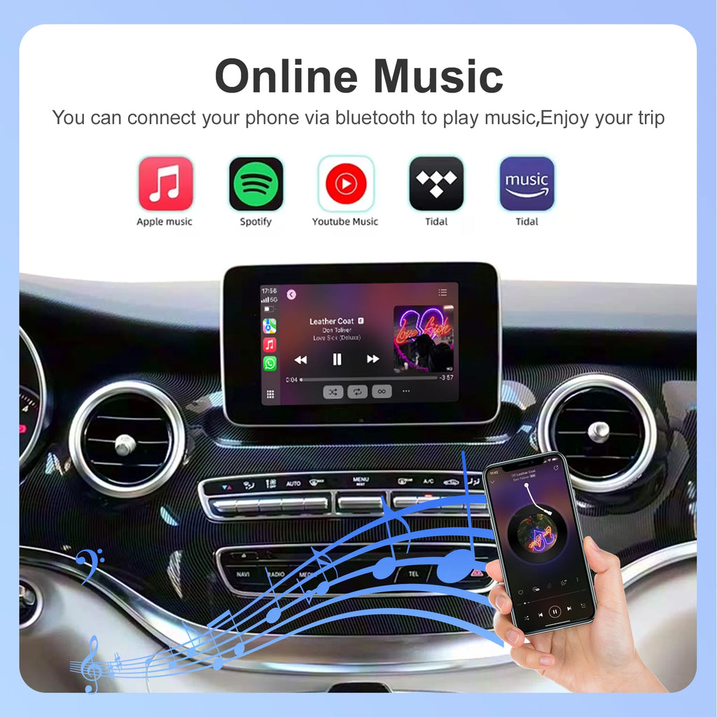 Wireless CarPlay Android Auto For Mercedes Benz V Class W447 V250 V260 with AirPlay Mirror