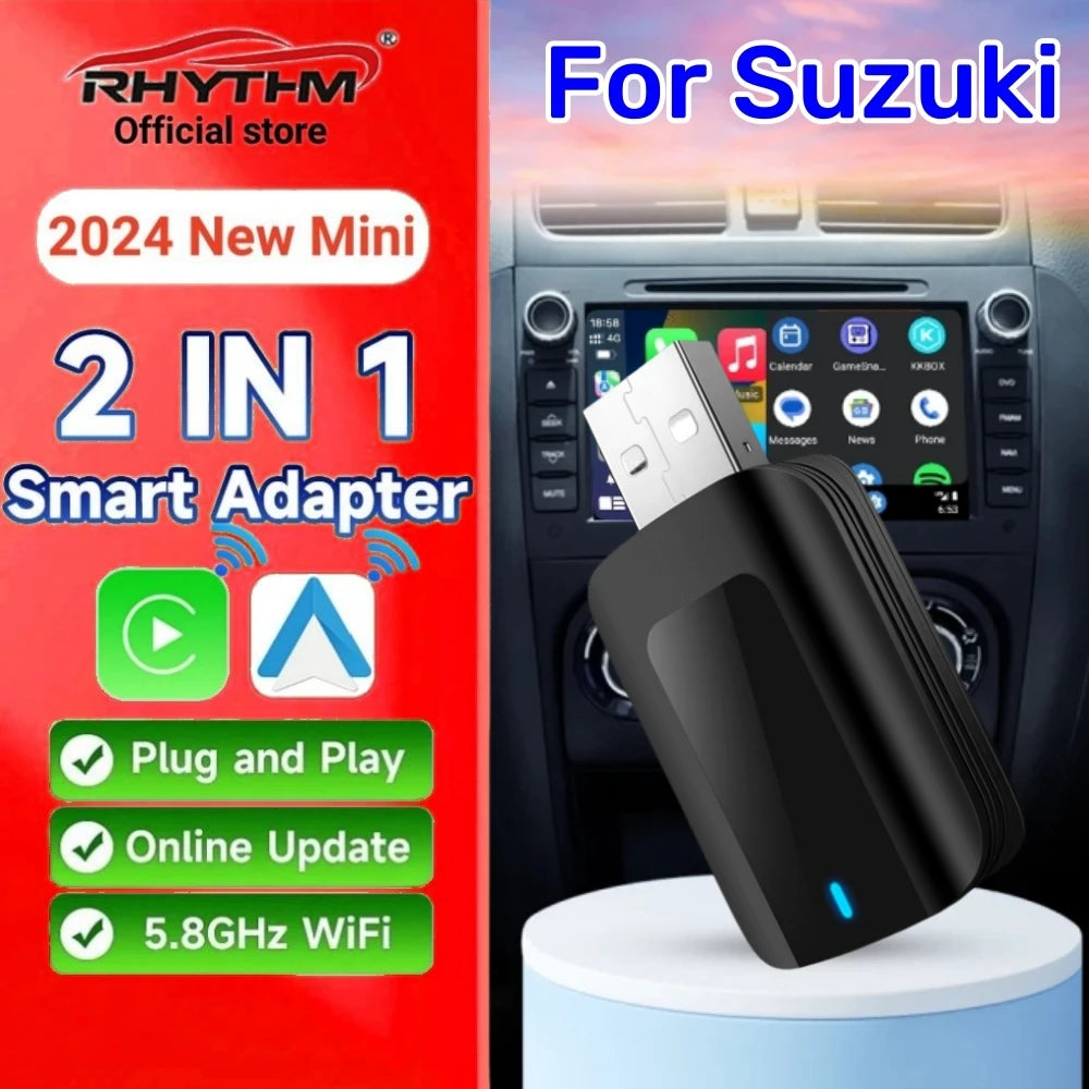 Wireless Adapter CarPlay Android Auto 2in1 Smart Dongle Play&Plug For For Suzuki Swift Vit | AUTOKITSHOP