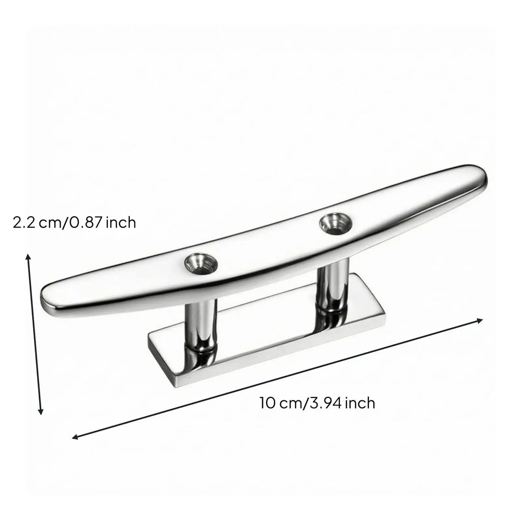 Stainless Steel Boat Cleat Countersunk Holes Marine Rope Cleat Shiny Chrome Hardware - Automotive LED Light