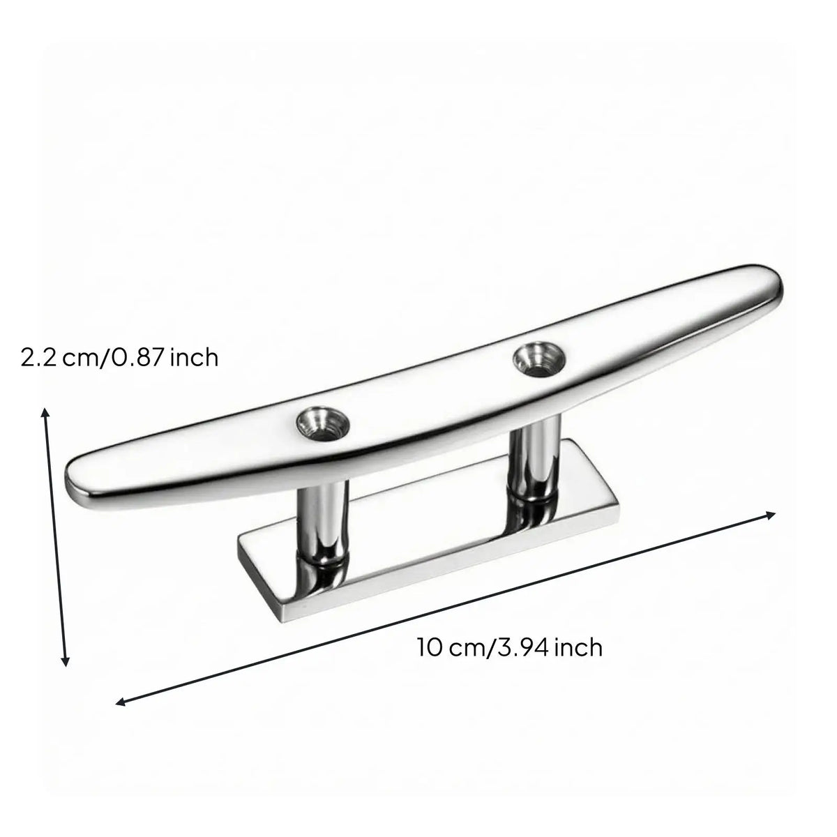Stainless Steel Boat Cleat Countersunk Holes Marine Rope Cleat Shiny Chrome Hardware - Automotive LED Light