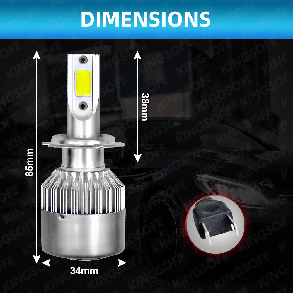 Motorcycle LED H7 Headlight 6000K White Moto Bulbs Replacement For YAMAHA YZF R3 2014 2015