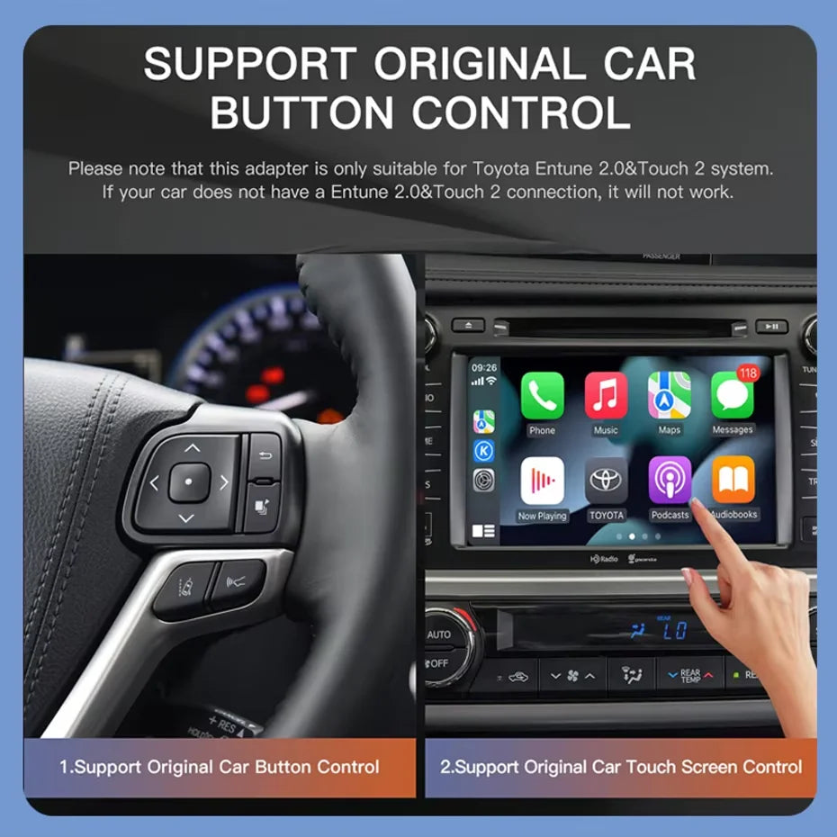 AUTOABC Wireless Carplay Android Auto For Toyota Tacoma /Tundra Touch2 & Entune2.0 System