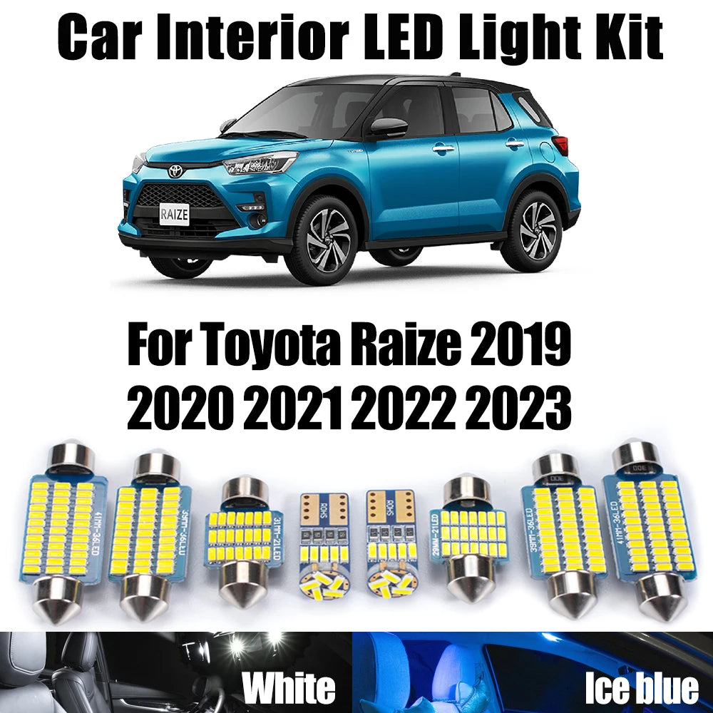 10-Piece LED Interior Light Kit for Toyota Raize 2019 - 2021 - Canbus Dome Map Door Trunk Bulbs | AUTOKITSHOP