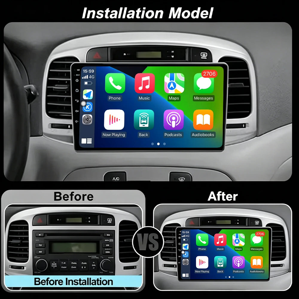 For Hyundai Accent 3 2006-2011 Carplay DSP 4G WIFI Android All In One Car Intelligent Syst