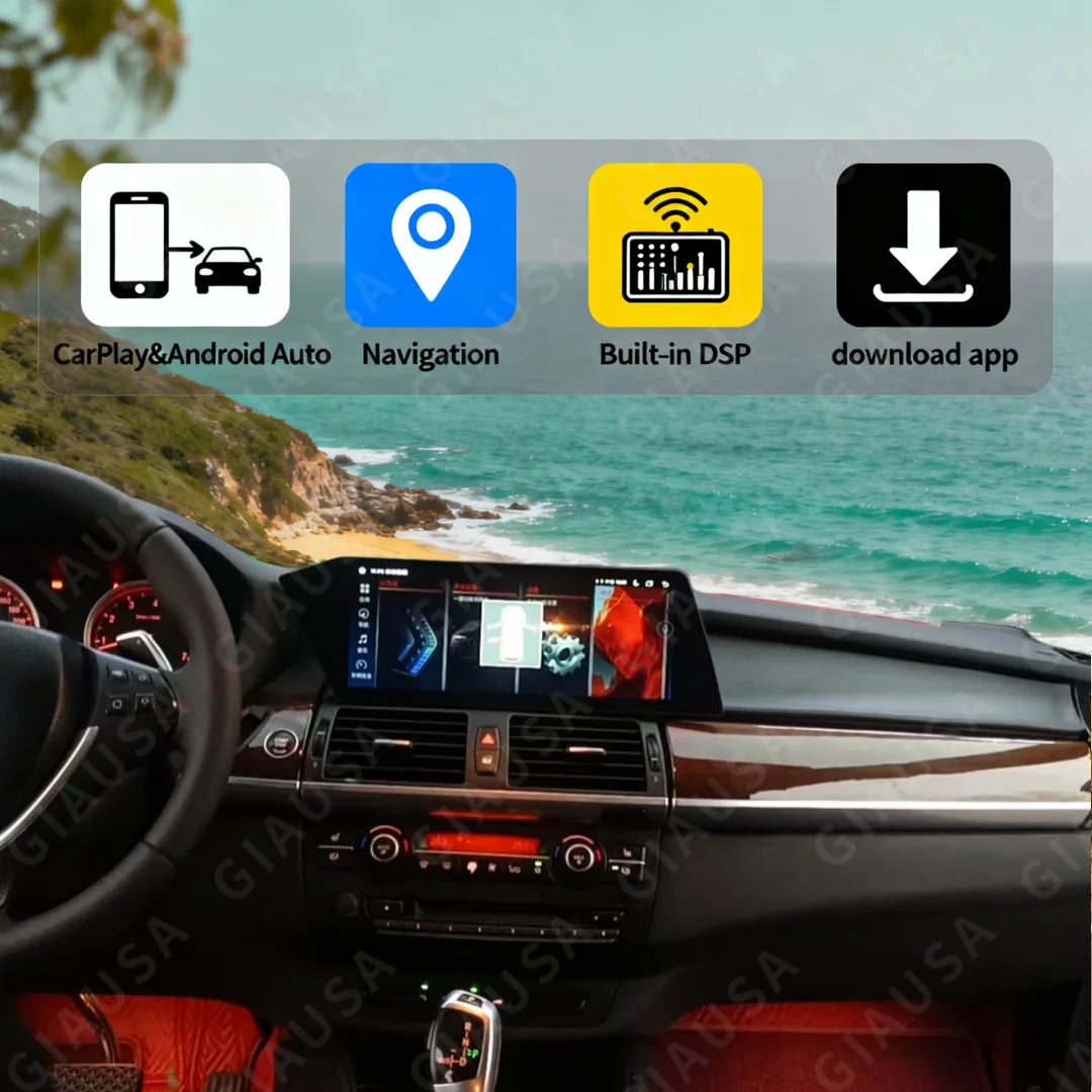 12.3 Inch For BMW X5/X6 2007-2013 CIC System E 70/E71 Wireless Carplay Android GPS Navigat