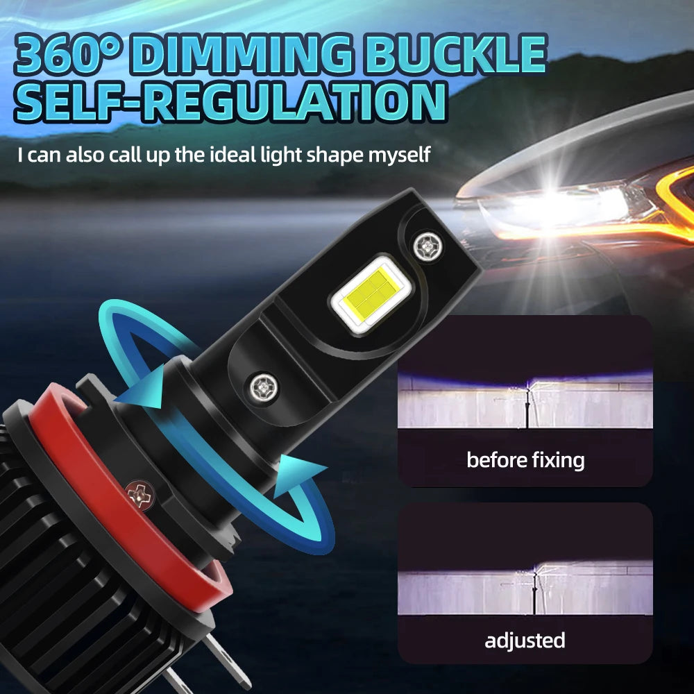 2/4Pcs 30000LM Powerful LED Headlight Bulb Wireless Car Lights 6000K For VW TIGUAN 5N 2012