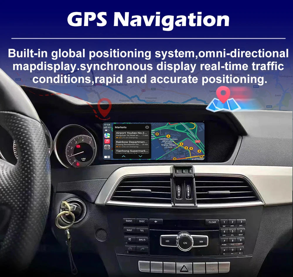 Android Auto Carplay For Mercedes Benz C Class W204 2011-2014 Car Radio Multimedia VideoPl