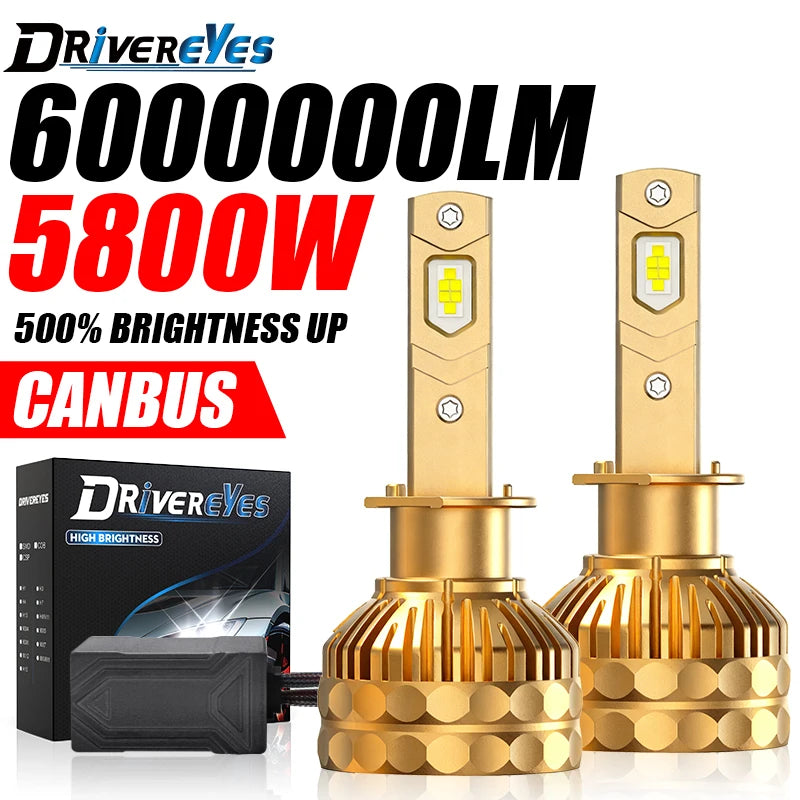 5800W 6000000LM H7 H4 LED Car Headlight Canbus H11 H1 H8 H9 9005 HB3 9006 HB4 9012 HIR2 Tu