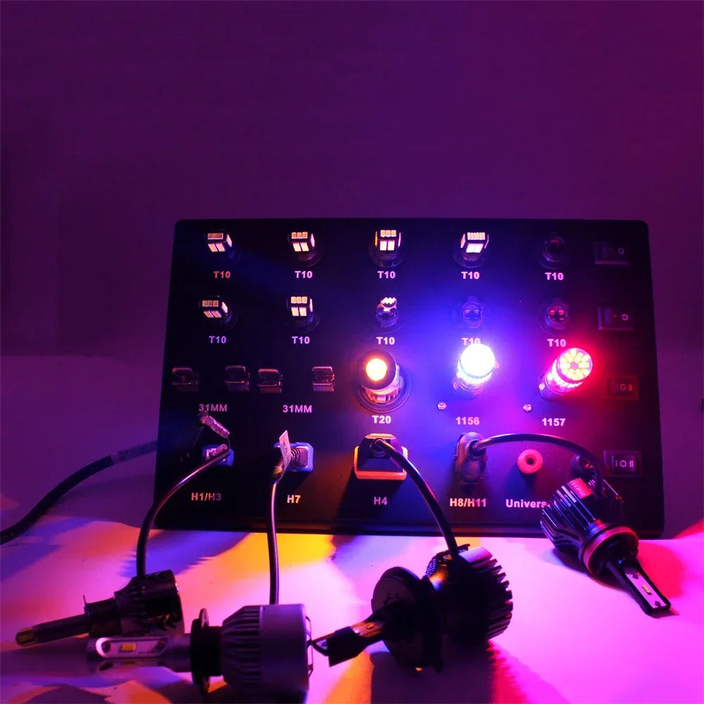 Test Board for Headlight T5 Led Bulb Display Board T10 T20 1156 1157 H1 H7 H11 9005 Led Bu