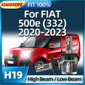 KINGSOFE 2PCS LED Car Headlight 26000LM H19 6000K Bulb Auto Headlamp Hi/Lo For FIAT 500e (