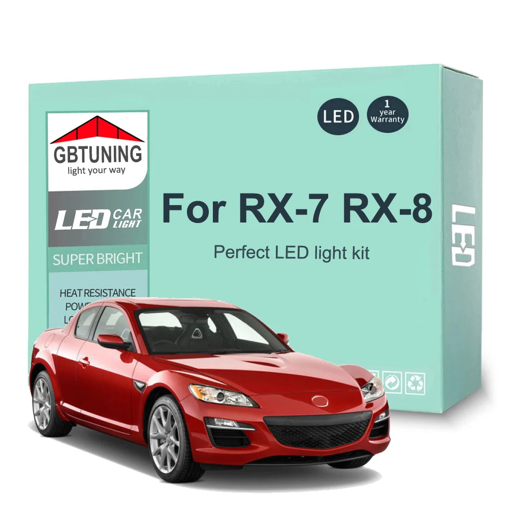 LED Interior Light Kit for Mazda RX-7 RX7 RX-8 RX8 1979-2008 - Canbus Dome Map Door Trunk Bulbs | AUTOKITSHOP