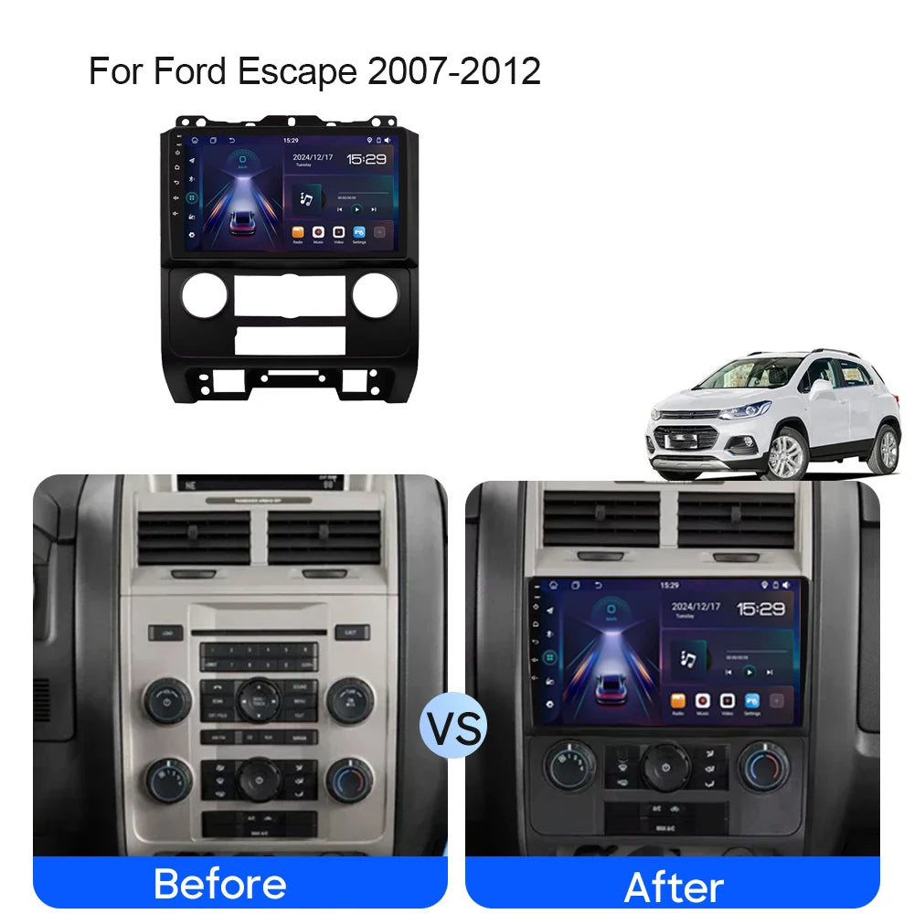 Android 15 For Ford Escape 2007-2012 Car Android Auto Radio Stereo Head Unit Multimedia Pl