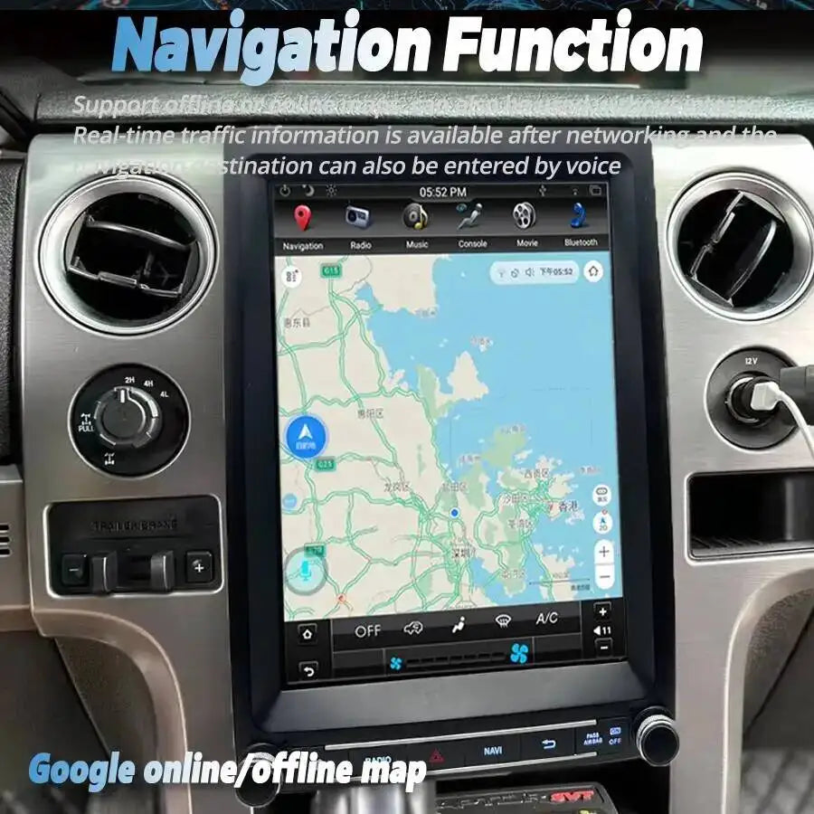 Head Unit 12.1" Android 15 IPS Screen For Ford F250 F350 F450 F650 2013-2015 Car Radio GPS