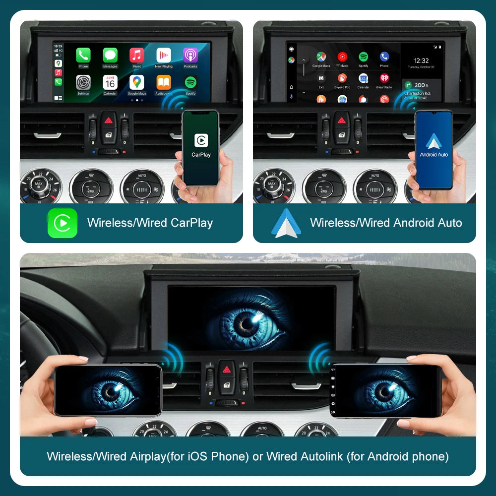 RoadTop Wireless CarPlay Box for BMW Z4 E89 2009-2018 CIC EVO with Android Auto Mirror Lin