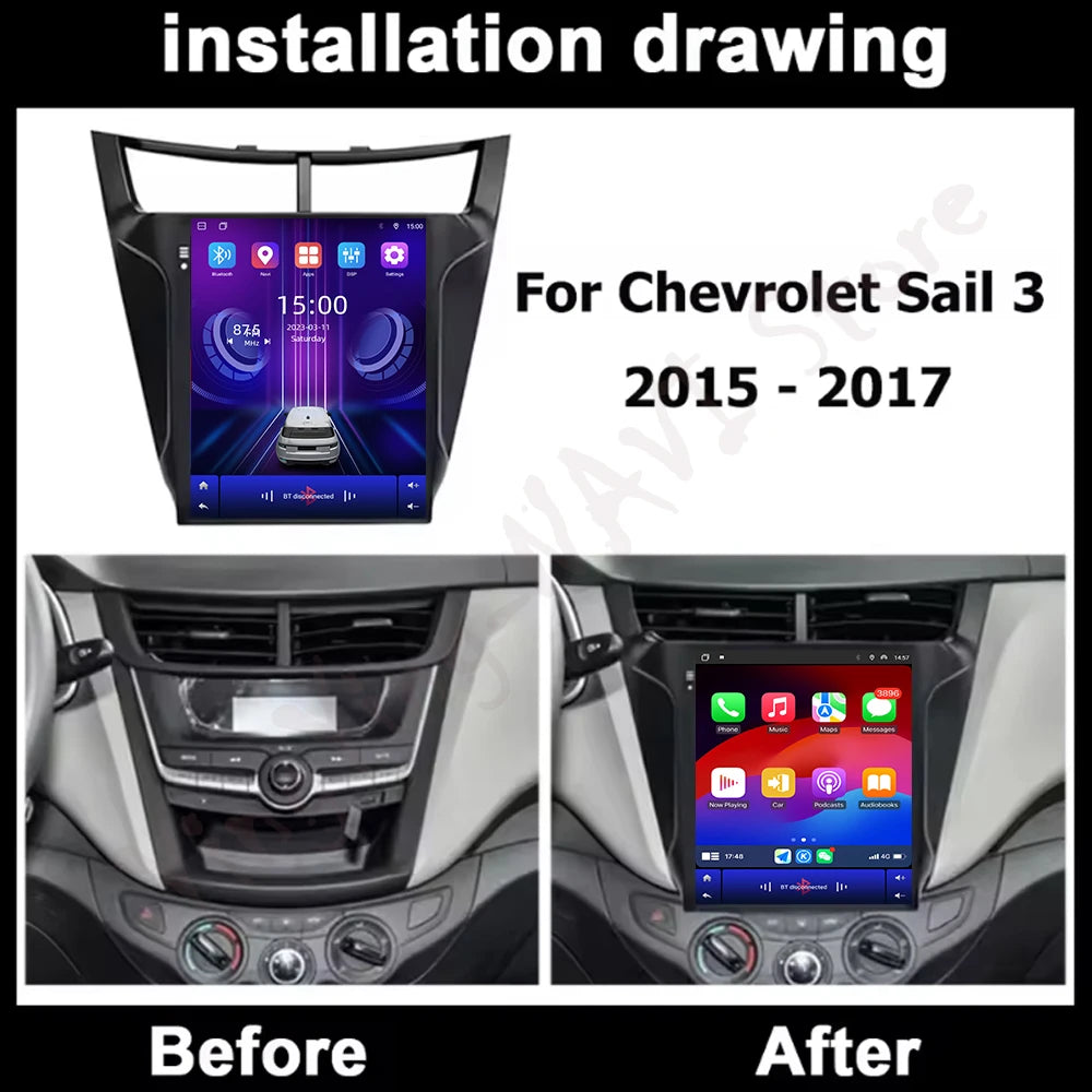 Car Radio Multimedia for Chevrolet Sail 3 2015-2017 Android Auto Carplay 4G +WIFI BT DSP S