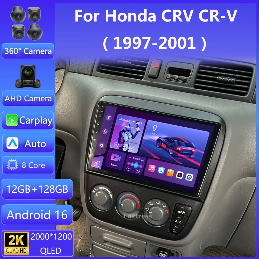 Android 16 Car Radio For Honda CRV CR-V 1995 1996 1997 1998 1999 2000 2001 Multimedia Vide