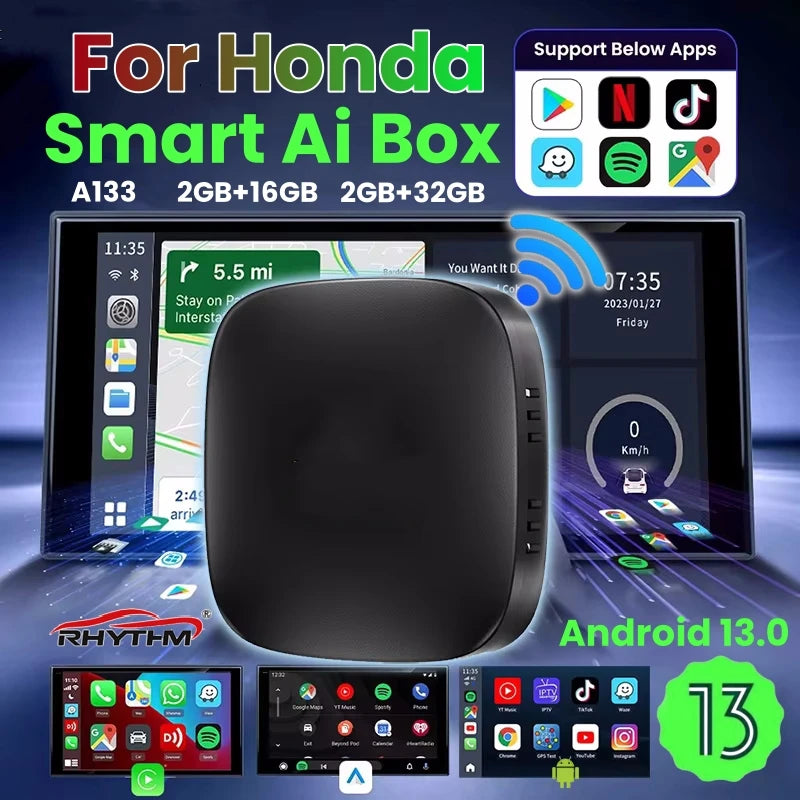 CarPlay Ai Box Android 13 Wireless Android Auto For Netflix Youtube For Honda Accord Civic | AUTOKITSHOP