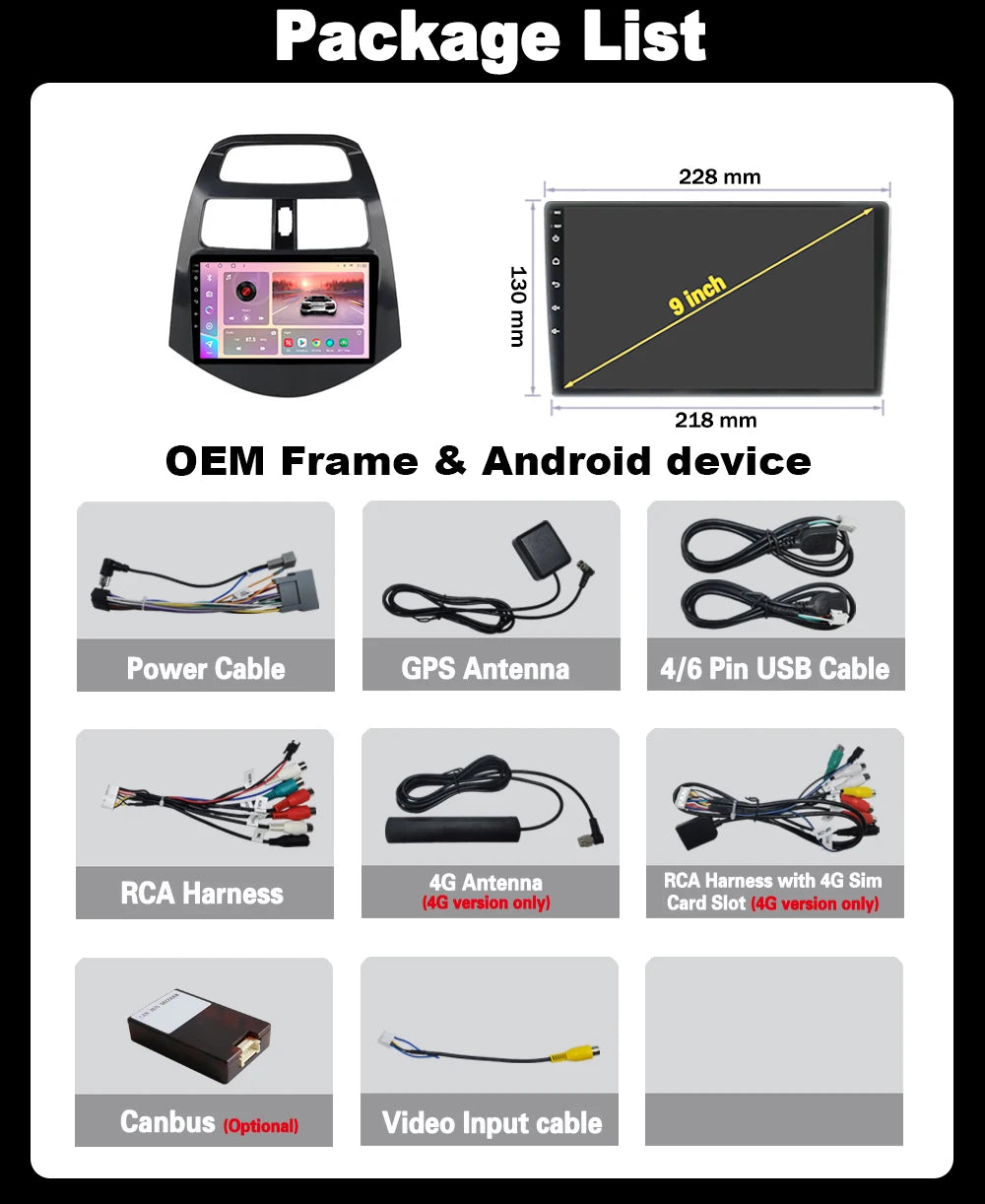 Car Radio Android 16 For Chevrolet Spark Beat Matiz Creative M300 2009-2016 Carplay Auto W