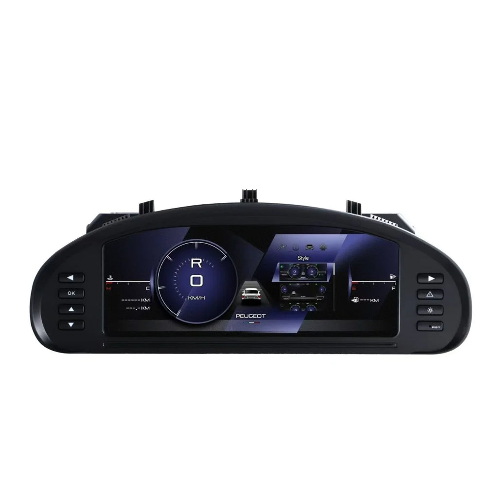 12.3 inch LCD Dashboard Cluster For Peugeot 407 2004-2010 Digital Virtual Instrument Panel