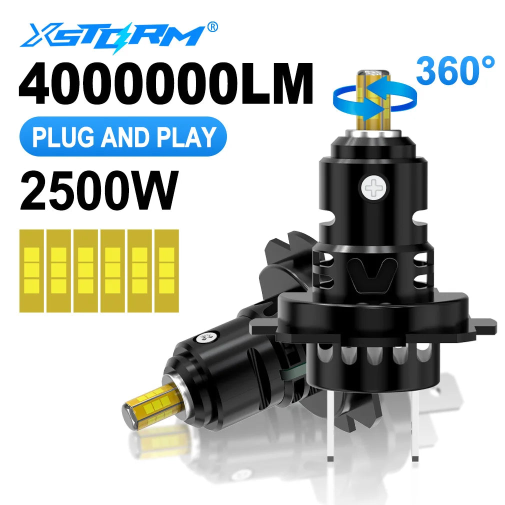 XSTORM 2500W H7 LED Light 360° LED Car Headlight Bulb Canbus 4000000LM Light for Car Turbo