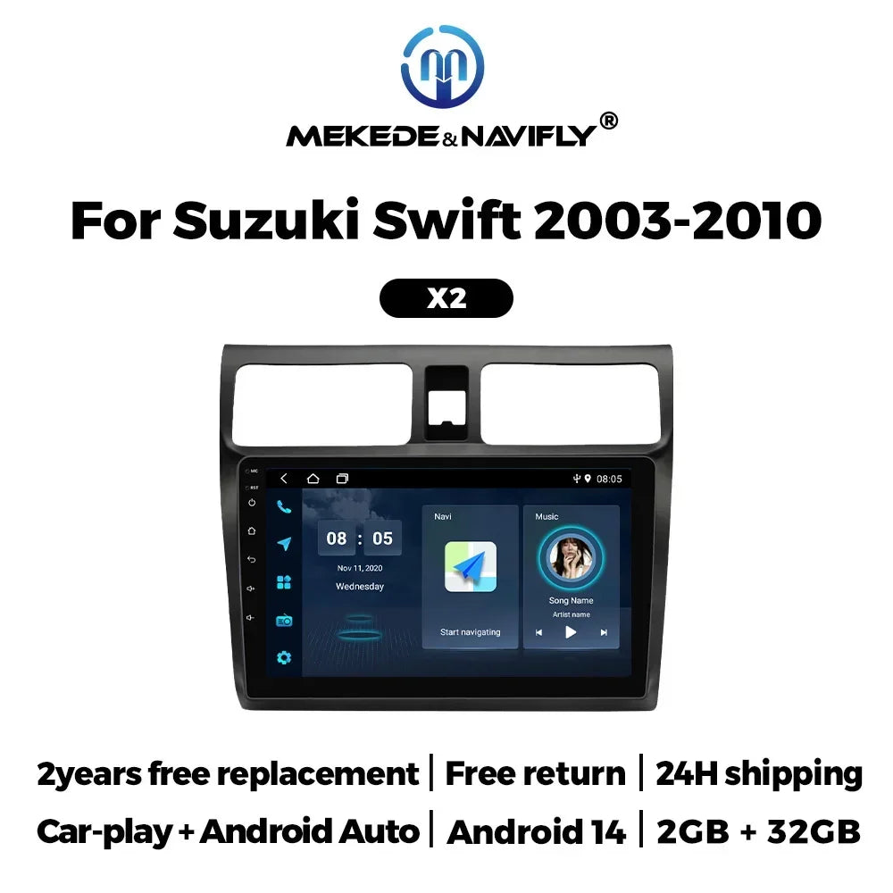 2 Din Android Car Radio for Suzuki Swift 2003 - 2010 Carplay Auto Multimedia Player GPS 2d | AUTOKITSHOP