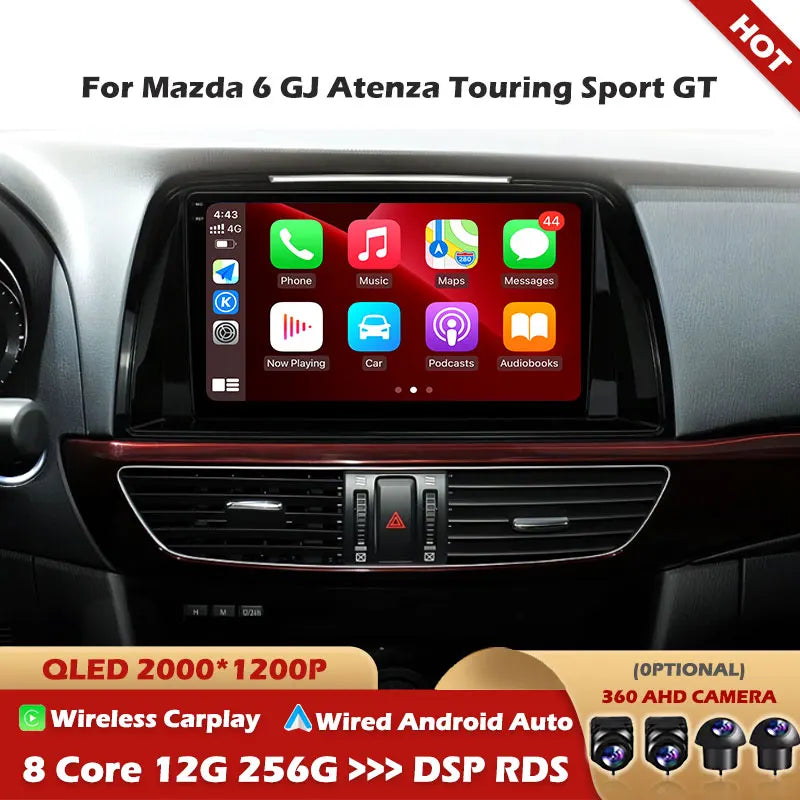 Car Multimedia Player For Mazda 6 GJ Atenza Touring Sport GT Wireless Carplay Android Auto
