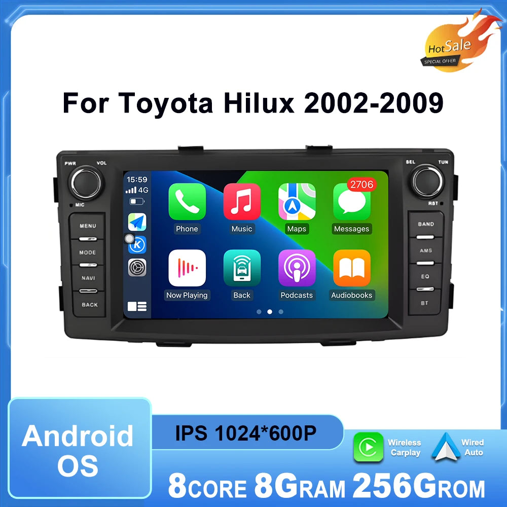 Android OS Intelligent System for Toyota Hilux 2002-2009 Car Radio Multimedia Touch Displa