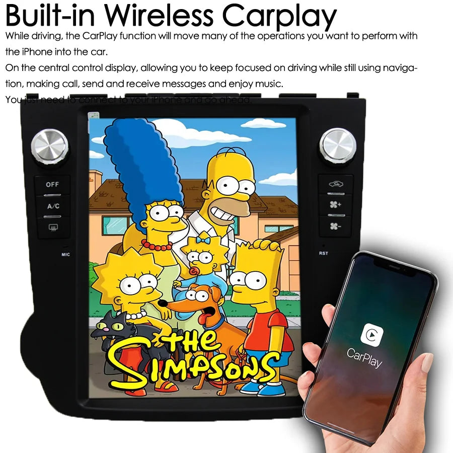 Tesla Screen Navigation CARPLAY Stereo For Honda CRV 2011 Android 13 GPS CR-V Car Radio Mu